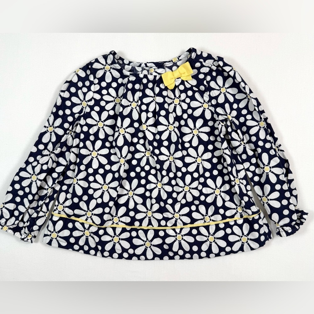 GYMBOREE Girls Daisy Top 18-24m Bow Long Sleeve Floral Shirt Discontinued Retro